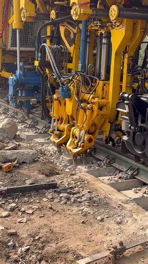 Railway points & crossing packing with machine