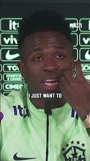 Vinicius Jr breaks down crying over racism question 💔 #shorts