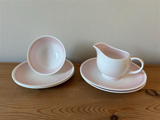 Vintage Susie Cooper Pink Harlequin Set - Etsy UK