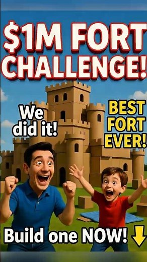 Dad vs Son: Who Can Build a $1,000,000 Fort in 1 Hour?! 🏰 #usashorts