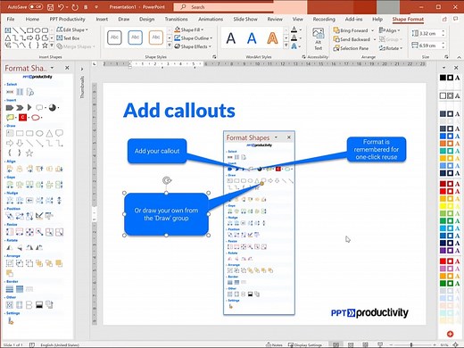 Add callouts / speech bubbles to PowerPoint slides