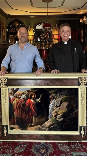 Eric Armusik | Traditional Art on Instagram: "Painting the Raising of Lazarus, oil on panel 30 x 40” 2024 In painting The Raising of Lazarus I wanted to dwell on the moment when Christ stands before the tomb and commands life itself to obey Him, revealing His divine authority over death. This miracle is not only an act of mercy for Lazarus and his sisters but the turning point that sets the Passion of Christ into motion, for it is after this sign that the authorities resolve that Jesus must die.