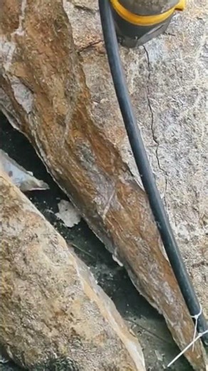 the following video shows the drilling process on a large rock using this large drill bit #viral