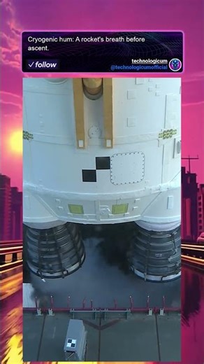 Cryogenic hum: A rocket's breath before ascent.