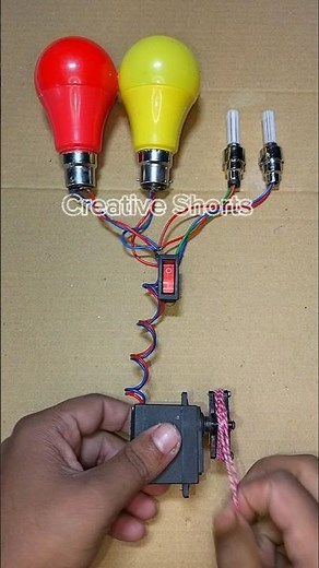 Rope Power Turns On Two LED Light & Two Cycle Tire Light With Gear Motor Generator _ DC Motor #short