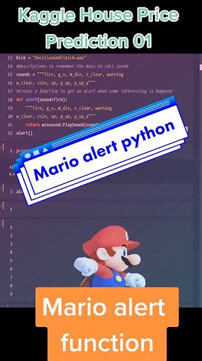 Kaggle House Prediction, Mario alert sound #gaming #mariobros #nintendo #python #pythonprogramming #machinglearning #dataanalysis #datascientist #programminglife #animetiktok #datascience