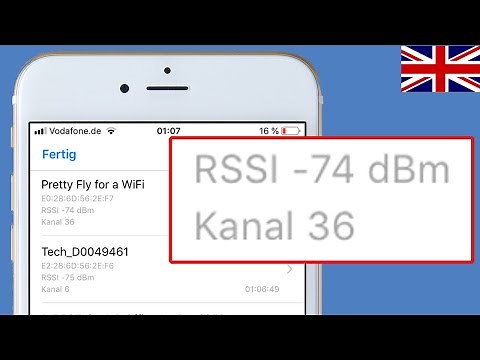 iPhone WLAN Signal strength (dBm), BSSID, channel, RSSI, channels, WiFi scan 5 GHz Apple iPad MAC