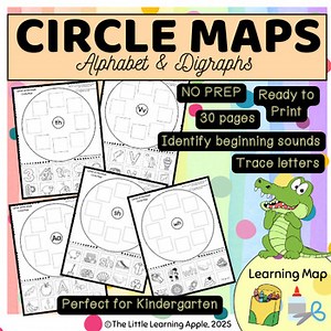 Alphabet & Digraph Circle Maps – Color, Trace, Cut & Paste Activity