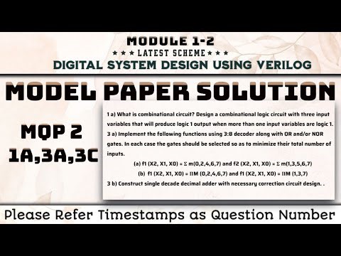 MQP 2 - 1a,3a,3c DSDV Model Question Paper Explained 3rd Sem ECE 2022 Scheme VTU