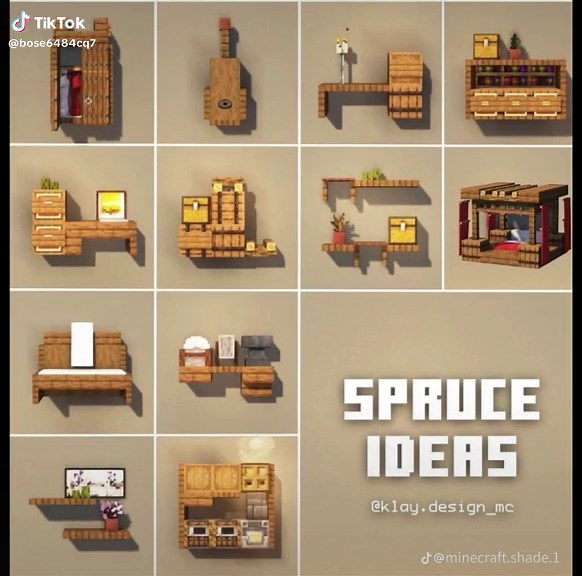 マインクラフトの家具アイデアとデザインの小技