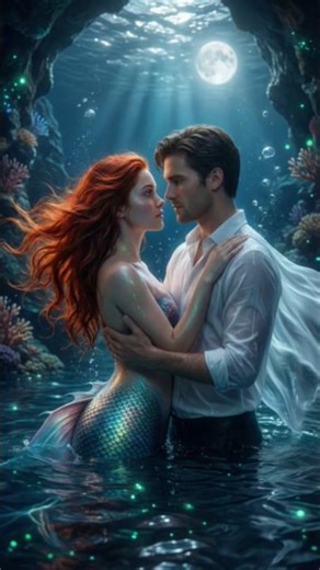 "Ariel & Eric’s FORBIDDEN Underwater Kiss Almost Happened… 😱💙"#Ariel #TheLittleMermaid #Disney