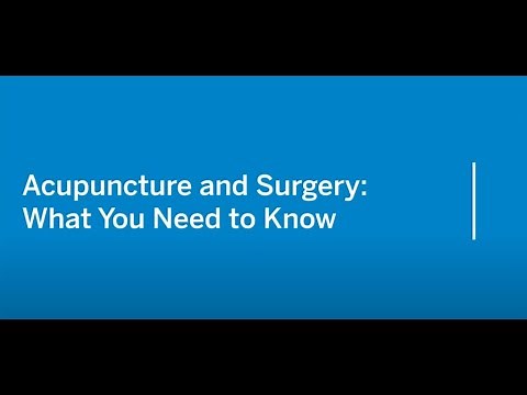 Acupuncture and Surgery: What You Need to Know | HSS