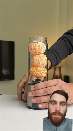 Orange in portable blender machine