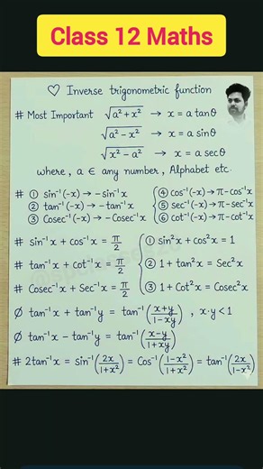inverse trigonometry function of class 12th.