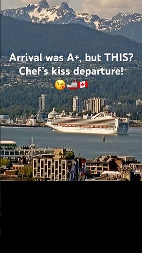 Grand Princess Departs Vancouver in Glorious Light — Calm Seas, Clear Skies & Cruise Perfection 🌊☀️