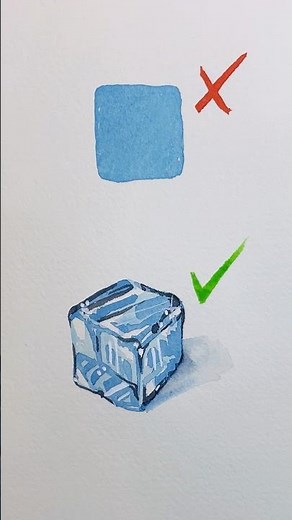 Step-by-step tutorial: paint ice cube 🧊 Want more tutorials? Subscribe and like!