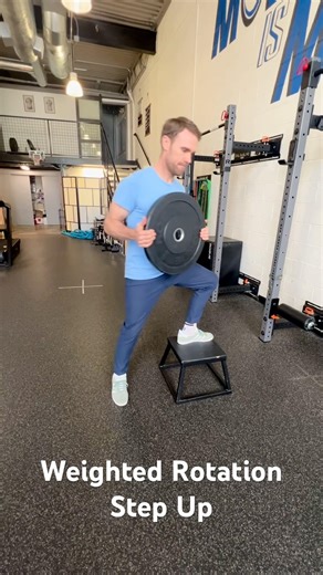 Weighted Rotation Step Ups - Glute Strength and Control