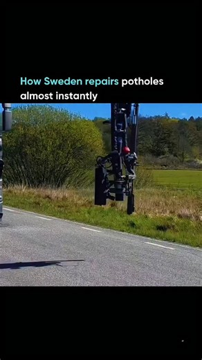 Learn AI | Tutorials, News & Future Tech on Instagram: "In Sweden, potholes disappear in just minutes. Specialized repair trucks scan the road with onboard sensors and cameras, detecting cracks in real time, then blasting, filling, and sealing them without stopping traffic for even a moment. A job that used to shut down entire streets for hours now happens on the move, while cars continue driving as if nothing happened. This is innovation in the real world, efficient, practical, and quietly tran