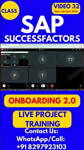 SAP SuccessFactors Onboarding 2 0 Training Online Class 32 6th April 2026 #sapsuccessfactorstraining