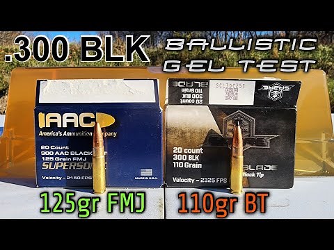 Palmetto AAC .300BLK 125gr FMJ & 110gr Sabre Blade Black Tip Ballistic Gel Test & Review