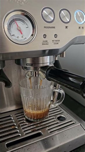 Morning ritual: Double espresso magic with the Sage Barista Express ✨☕ #coffee #baristalife