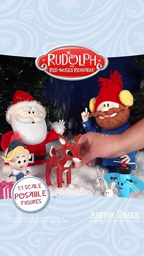 Relive the magic of Rudolph the Red-Nosed Reindeer with poseable 1:1-scale vinyl figures! Shop Now! | The Ashton-Drake Galleries