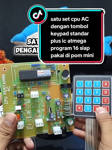 satu set cpu AC dengan tombol keypad standar plus ic atmega program 16 siap pakai di pom mini digital #cpu #ic #atmega #tombol #spearpartpommini