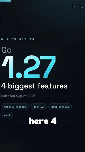 What´s new in GoLang 1.27?