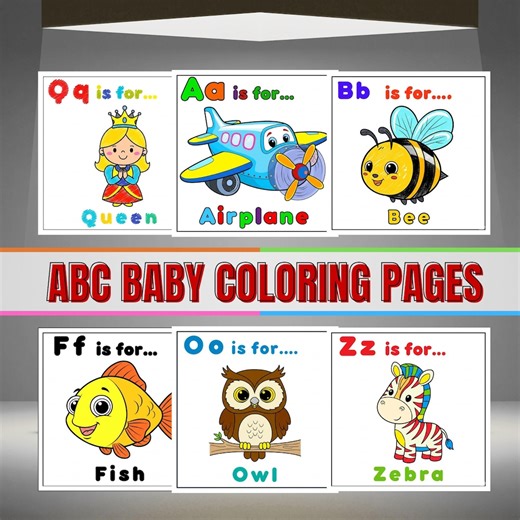 Baby ABC Book | Printable Alphabet Coloring Pages (PDF Download) - Etsy
