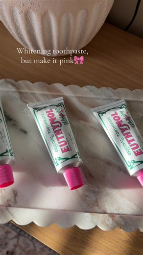 Obsessed 🩷 @Euthymol US #whiteningtoothpaste #imjustagirl #pinkaesthetic #toothpaste #fyp