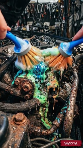 Most Satisfying Car Engine Wash Ever 🤯🔥 #beforeandafter #car #cleaning #satisfying #slime #asmr