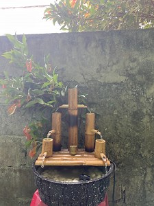 Bamboo Water Feature Height 40cm, Fountain Japanese Style Backyard Pond Outdoor, Rocking Pump Water Wheel ,shishi Odoshi Handmade - Etsy
