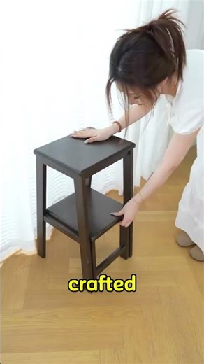 Multifunctional Bamboo Foldable Climbing Stool – Space Saving Herringbone Step Stool, Stable Solid W