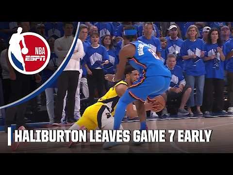 Tyrese Haliburton helped off the court in first quarter of Game 7 | NBA Finals