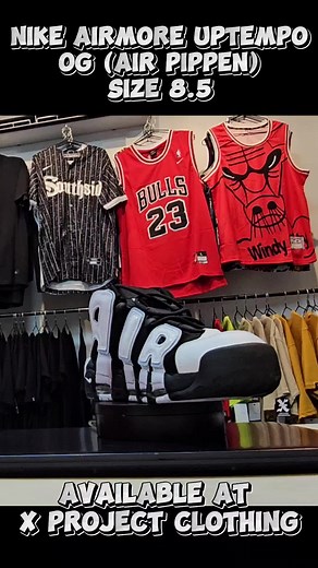 Available at X Project Clothing Nike Airmore Uptempo Black White and Blue (Air Pippen) Size 8.5 #Legit #AirPippen #OG #NowAvailable #xprojectclothingmmcdlxi