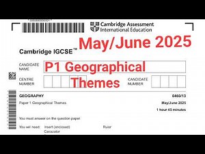 GEOGRAPHY. Paper 1 Geographical Themes: IGCSE. May/Jun