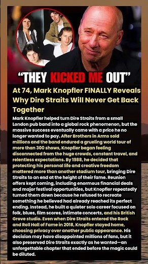 At 74, Mark Knopfler FINALLY Reveals Why Dire Straits Will Never Get Back Together#shorts