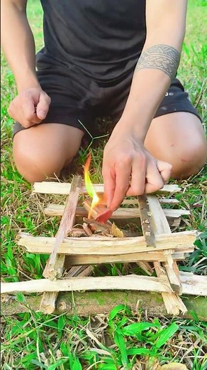 ✅ The guy shows SURVIVAL skills in wild 🔥 #camping #survival #bushcraft #outdoors #lifehack