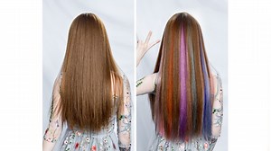 Watch colorful clip in hair extensions on Amazon Live
