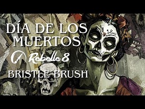 Día de los Muertos Rebelle 8 bristle brushes Painting
