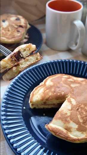 ホットケーキミックスで作る簡単【チョコバナナパンケーキ】🍌🍫