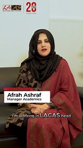 20 Years, 20 Stories | Afrah Ashraf As we celebrate 20 years of LACAS JT Campus, we honour the individuals who have shaped its journey, one story at a time. From her early days as a teacher at LACAS Johar Town to her role as an Academic Facilitator and now as a Manager in the Department of Academics, Afrah has been at the forefront of educational innovation. Her journey reflects the evolution of learning itself—embracing technology, refining methodologies, and ensuring that students and teachers