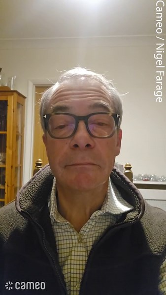 Nigel Farage records video for popular Cameo account on Christmas Day