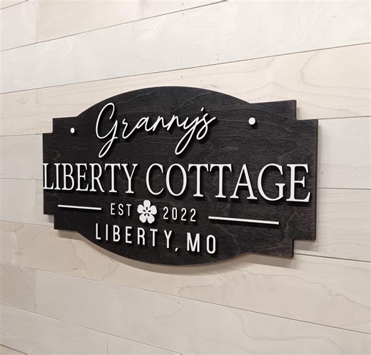 Personalized 3D Wood Cottage Sign, Name Est Signs, Cottage Decor, Beach Lake River Mountain Cottage Airbnb Welcome Sign, Custom 3D Wood Sign - Etsy