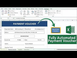 Automated Payment Voucher in Excel with PDF Export (Excel Template)