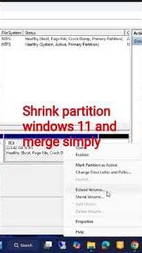 Shrink partition windows 11 and merge simply