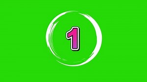 Stylish 10 seconds countdown timer on greenscreen background. animated every second. 4K Motion Graphics