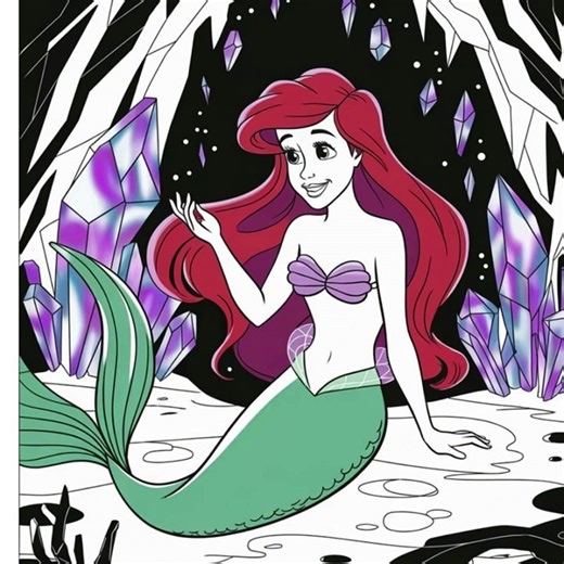 Relax and Create: Ariel Coloring Pages for Fans and Artists Alike