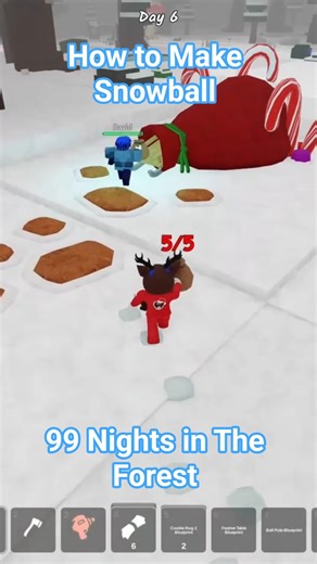How to Make Snowball | 99 Nights in The Forest | #roblox #99nightsintheforest
