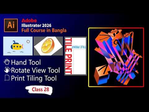 How to use hand Tool in adobe illustrator 2026 | Adobe Illustrator for Beginners | Class 28